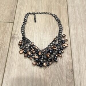 Premier Designs Fringe Layered Bib‎ Necklace Ethnic Black Bronze Gothic Jewelry